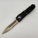 Pre-Owned Microtech UTX-85 Black & Double Edge Partial Serrated Bronze Standard 232-14