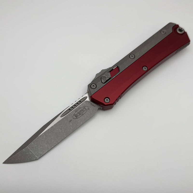 Microtech Glykon Apocalyptic Tanto w/ Merlot Handles & Bead Blast Overlay 185-10APMR