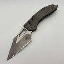 Pre-Owned Microtech Marfione Select Manual Stitch RAM LOK Frag Titanium Handles & Full Serrated Apocalyptic M390MK 169RL-12APFRMS1