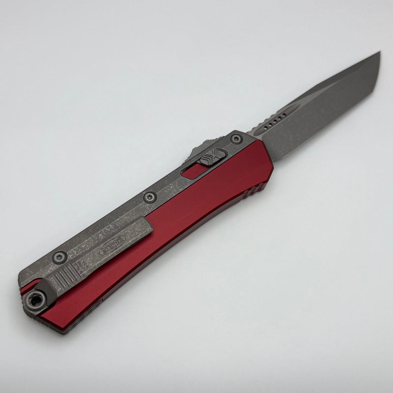 Microtech Glykon Apocalyptic Tanto w/ Merlot Handles & Bead Blast Overlay 185-10APMR