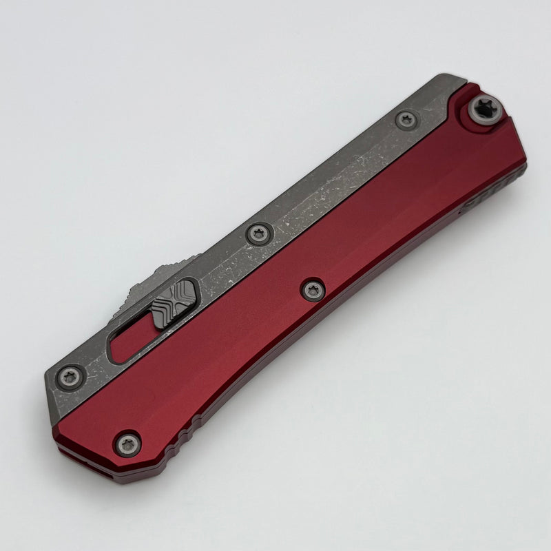 Microtech Glykon Apocalyptic Tanto w/ Merlot Handles & Bead Blast Overlay 185-10APMR