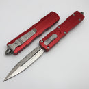 Microtech Dirac Delta D/E Stonewash Full Serrated w/ Red Handle 227-12RD