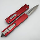 Microtech Dirac Delta D/E Stonewash Full Serrated w/ Red Handle 227-12RD