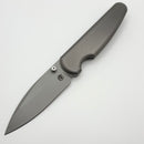 Chaves Knives Brad Blount Phase 229 Stonewash Titanium Integral Handle & Stonewash M390