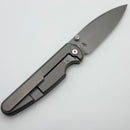 Chaves Knives Brad Blount Phase 229 Stonewash Titanium Integral Handle & Stonewash M390