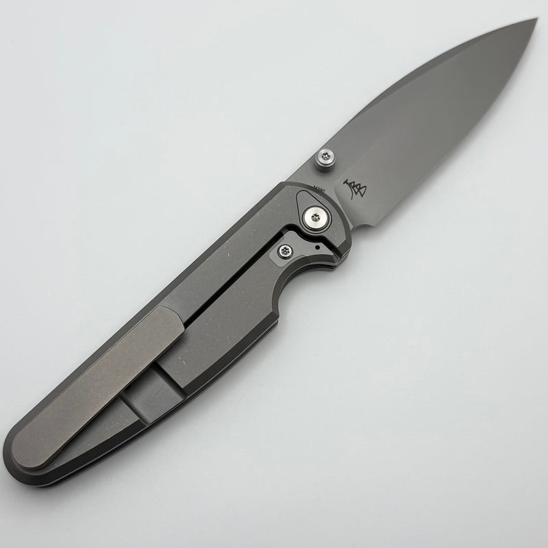Chaves Knives Brad Blount Phase 229 Stonewash Titanium Integral Handle