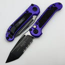 Microtech Knives LUDT Gen III Black P/S Tanto w/ Purple Handle 1136-2PU