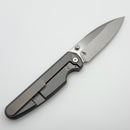 Chaves Knives Brad Blount Phase 229 Stonewash Titanium Integral Handle & Belt Finish M390