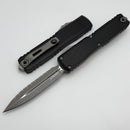 Microtech Ultratech ZBP D/E Apocalyptic Full Serrated w/ Black Handle 1122-12AP
