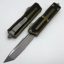 Microtech Scarab 2 Gen 3 Apocalyptic Spine Fluted Part Serrated Tanto w/ OD Green Handle 1279-11APOD