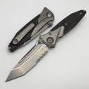 Microtech Knives Socom Bravo T/E Bead Blast Partial Serrated w/ Bronze Ti Pivot Collars & Carbon Fiber Scales 261-8CFTI