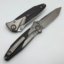 Microtech Knives Socom Bravo T/E Bead Blast Partial Serrated w/ Bronze Ti Pivot Collars & Carbon Fiber Scales 261-8CFTI