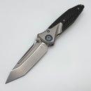 Microtech Knives Socom Bravo T/E Bead Blast Standard w/ Blue Ti Pivot Collars & Carbon Fiber Scales 261-7CFTI