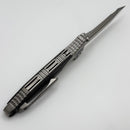 Microtech Knives Socom Bravo T/E Bead Blast Standard w/ Blue Ti Pivot Collars & Carbon Fiber Scales 261-7CFTI