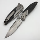 Microtech Knives Socom Bravo Single Edge Partial Serrated Bead Blast Standard w/ Bronze Ti Pivot Collars & Carbon Fiber Scales 260-8CFTI