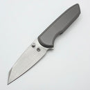 Chaves Knives Brad Blount Arrestor 229 Stonewash Titanium Integral Handle & Belt Finish M390