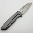 Chaves Knives Brad Blount Arrestor 229 Stonewash Titanium Integral Handle & Belt Finish M390