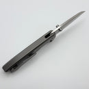 Chaves Knives Brad Blount Arrestor 229 Stonewash Titanium Integral Handle & Belt Finish M390