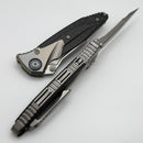 Microtech Knives Socom Bravo S/E Bead Blast Standard w/ Blue Ti Pivot Collars & Carbon Fiber Scales 260-7CFTI