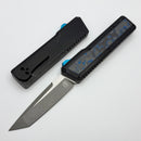 Chaves Dissident w/ Electric Blue Carbon Fiber Inlaid Black Battle Worn Aluminum Handle & Tanto M390