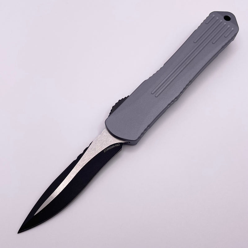 Heretic Knives Manticore S Gray & Two Tone Battleworn Black Magnacut Recurve H025-10A-GRAY Pre Owned