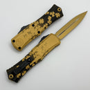 Microtech Knives Mini Hera II Saint Patricks Day Gold w/ D/E M390MK Signature Series 1702M-1SPDGDS