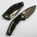 Heretic Knives Medusa OD Green Handles w/ Bronze Tanto MagnaCut H011-7A-GRN