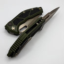 Heretic Knives Medusa OD Green Handles w/ Bronze Tanto MagnaCut H011-7A-GRN