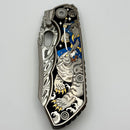 Custom Knife Factory & Rotten Design EVO 1.1 Custom One Off Titanium Handles w/ Damasteel