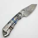 Custom Knife Factory & Rotten Design EVO 1.1 Custom One Off Titanium Handles w/ Damasteel