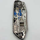 Custom Knife Factory & Rotten Design EVO 1.1 Custom One Off Titanium Handles w/ Damasteel