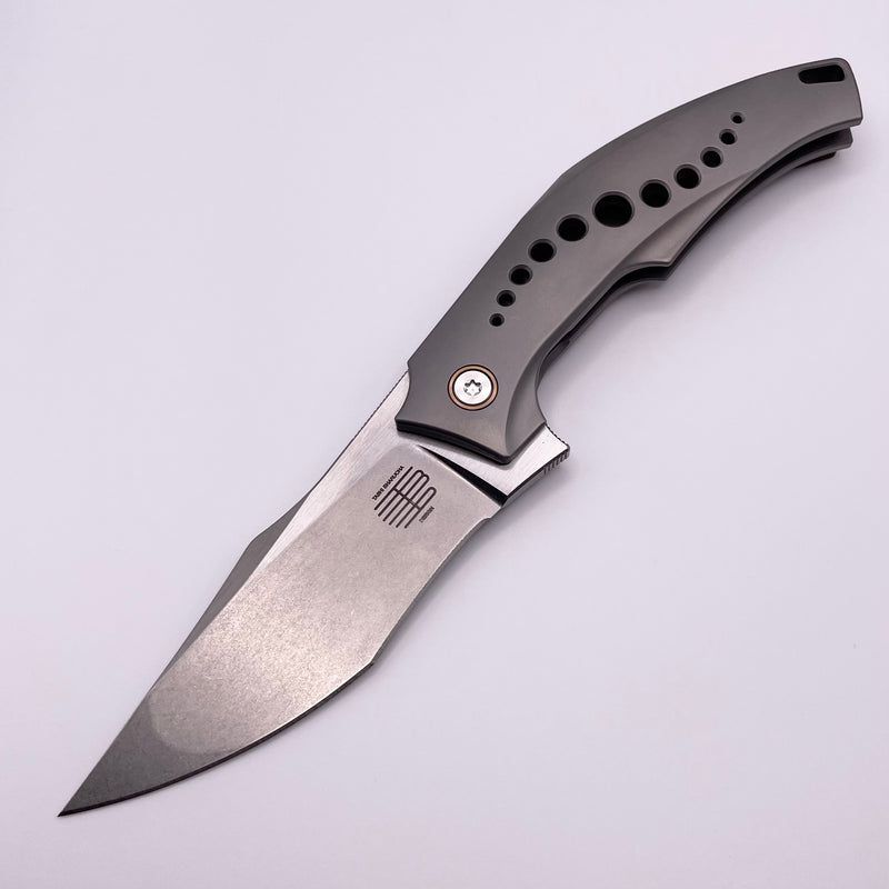 Mechforce Knives Tashi SOS Folder Stonewash M390 & Titanium Handles w/ Bronze Accents Pre Owned