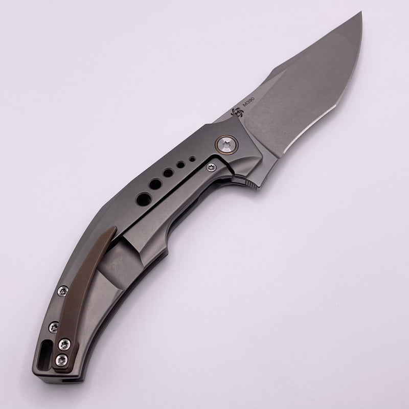 Mechforce Knives Tashi SOS Folder Stonewash M390 & Titanium Handles w/ Bronze Accents Pre Owned