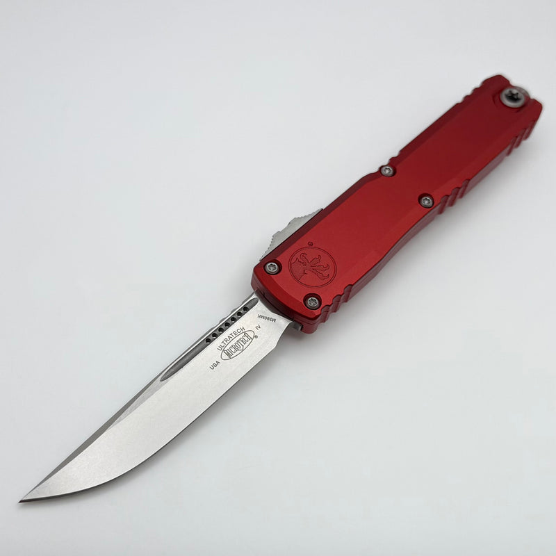 Grenade Blem Microtech Ultratech Gen IV S/E Stonewash Standard w/ Red Handle 11214-10RD