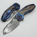 Custom Knife Factory PeaceDuke 2.0 Full Dress w/ Superconductor Inlaid ZircuTi Handles & Damasteel