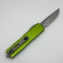 Factory Blem Microtech UTX-85 Gen IV w/ Neon Green Handle & Stonewash S/E M390MK 12314-10NG
