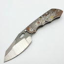 Custom Knife Factory & Rotten Design EVO 1.1 Custom One Off Titanium Handles w/ Compound Ground
