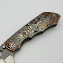 Custom Knife Factory & Rotten Design EVO 1.1 Custom One Off Titanium Handles w/ Compound Ground