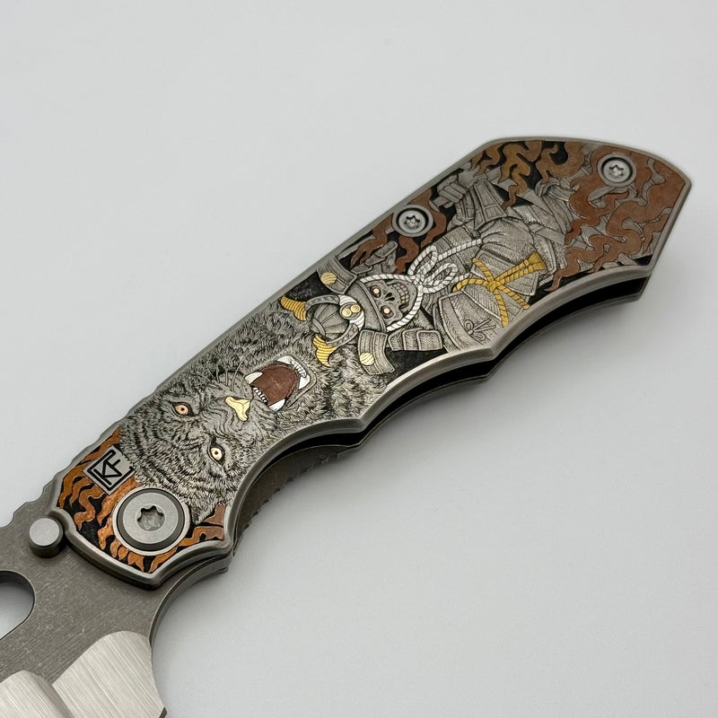 Custom Knife Factory & Rotten Design EVO 1.1 Custom One Off Titanium H