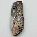 Custom Knife Factory & Rotten Design EVO 1.1 Custom One Off Titanium Handles w/ Compound Ground