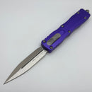 Microtech Dirac Delta D/E Satin w/ Purple Handles 227-4PU