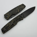 Custom Knife Factory Lex w/ Yellow Carbon Fiber Handles & Blackwash M398
