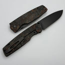 Custom Knife Factory Lex w/ Multi Color Carbon Fiber Handles & Blackwash M398