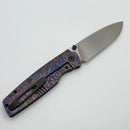 Custom Knife Factory Lex w/ Colored Crystal Titanium Handles & M398