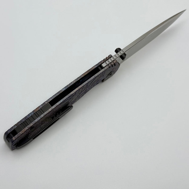 Custom Knife Factory Lex w/ Colored Crystal Titanium Handles & M398