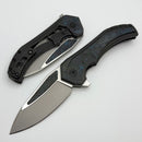 Custom Knife Factory & Mikkel Willumsen Gozer Titanium Handles w/ Blue Carbon Fiber Accents & M398