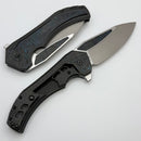 Custom Knife Factory & Mikkel Willumsen Gozer Titanium Handles w/ Blue Carbon Fiber Accents & M398