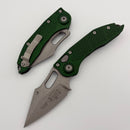 Factory Blem Microtech Borka Stitch Auto w/ Emerald Green Handles & Apocalyptic M390 169-10APEG