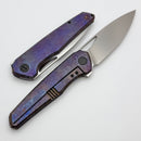 Custom Knife Factory Tasca Colored Crystal Titanium Handles & M398