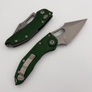 Factory Blem Microtech Borka Stitch Auto w/ Emerald Green Handles & Apocalyptic M390 169-10APEG